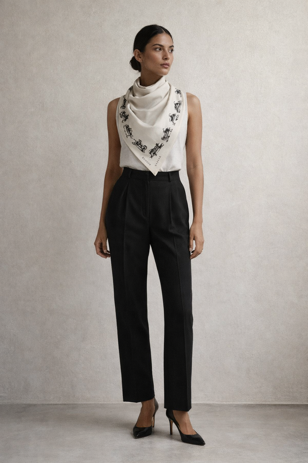 Vintage Tuch Céline Paris – Pferdekutschen Motiv