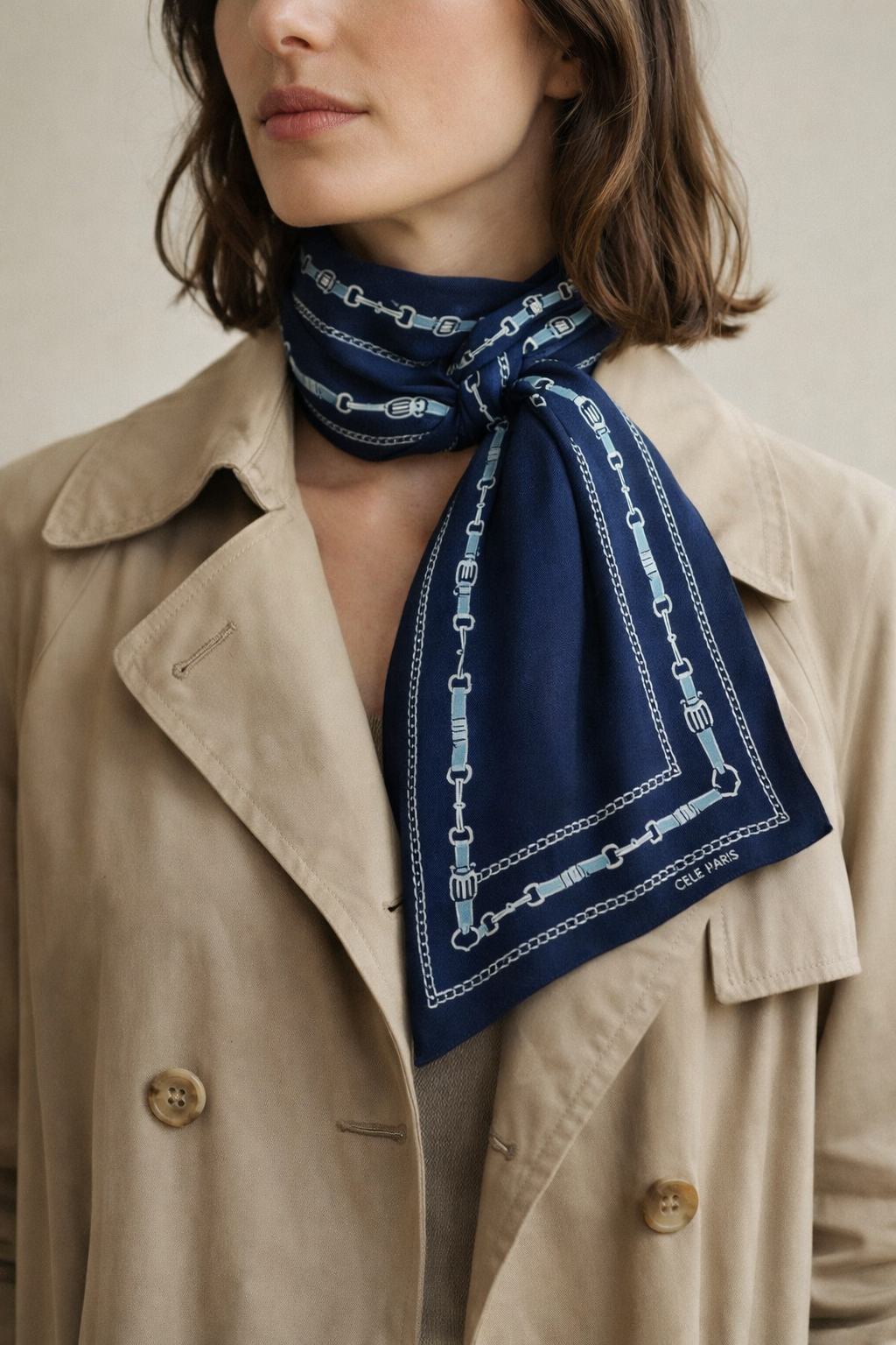 Vintage Céline Paris Tuch – Horsebit Muster