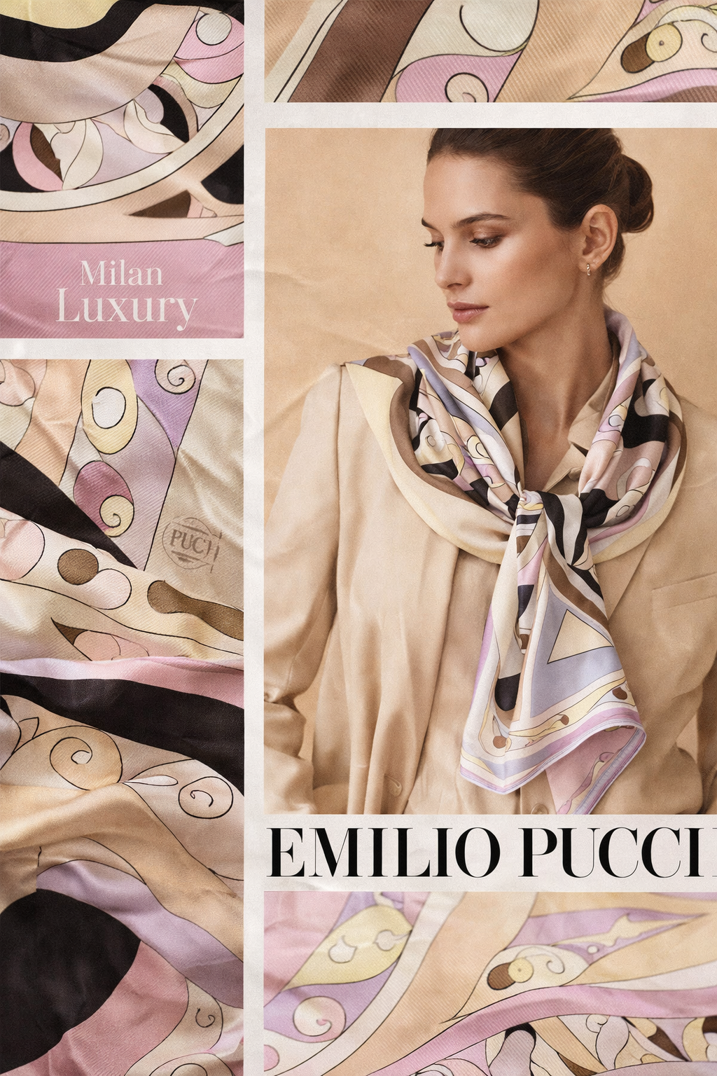 Emilio Pucci Seiden-Foulard mit geometrischem Pucci-Print