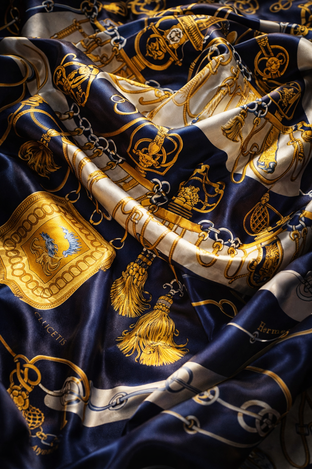Hermès Carré 90 „Cliquetis" Seidentuch – Made in France