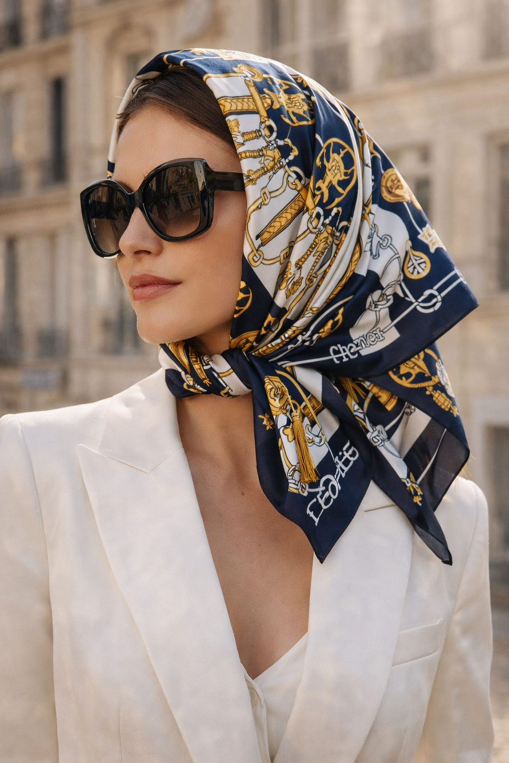 Hermès Carré 90 „Cliquetis" Seidentuch – Made in France