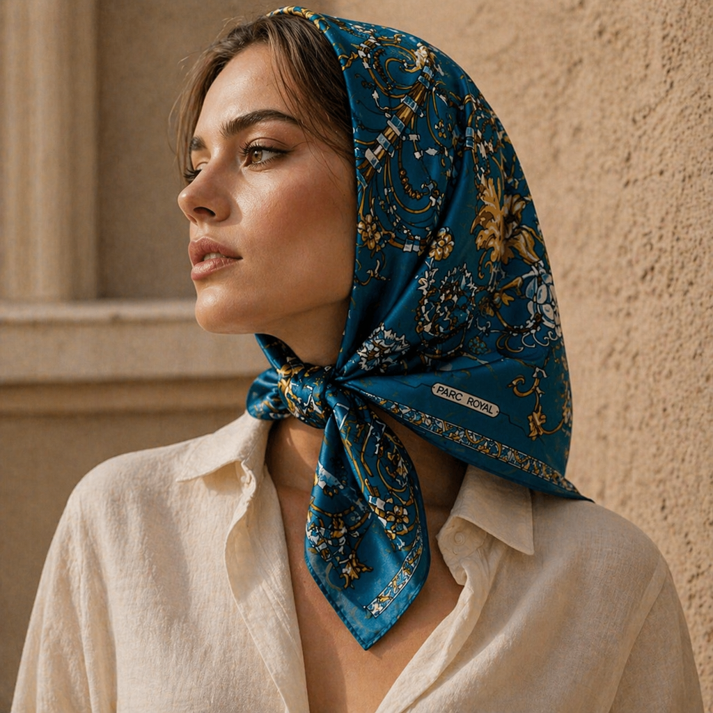 Hermès Carré 90 „Parc Royal" Seidentuch – Made in France
