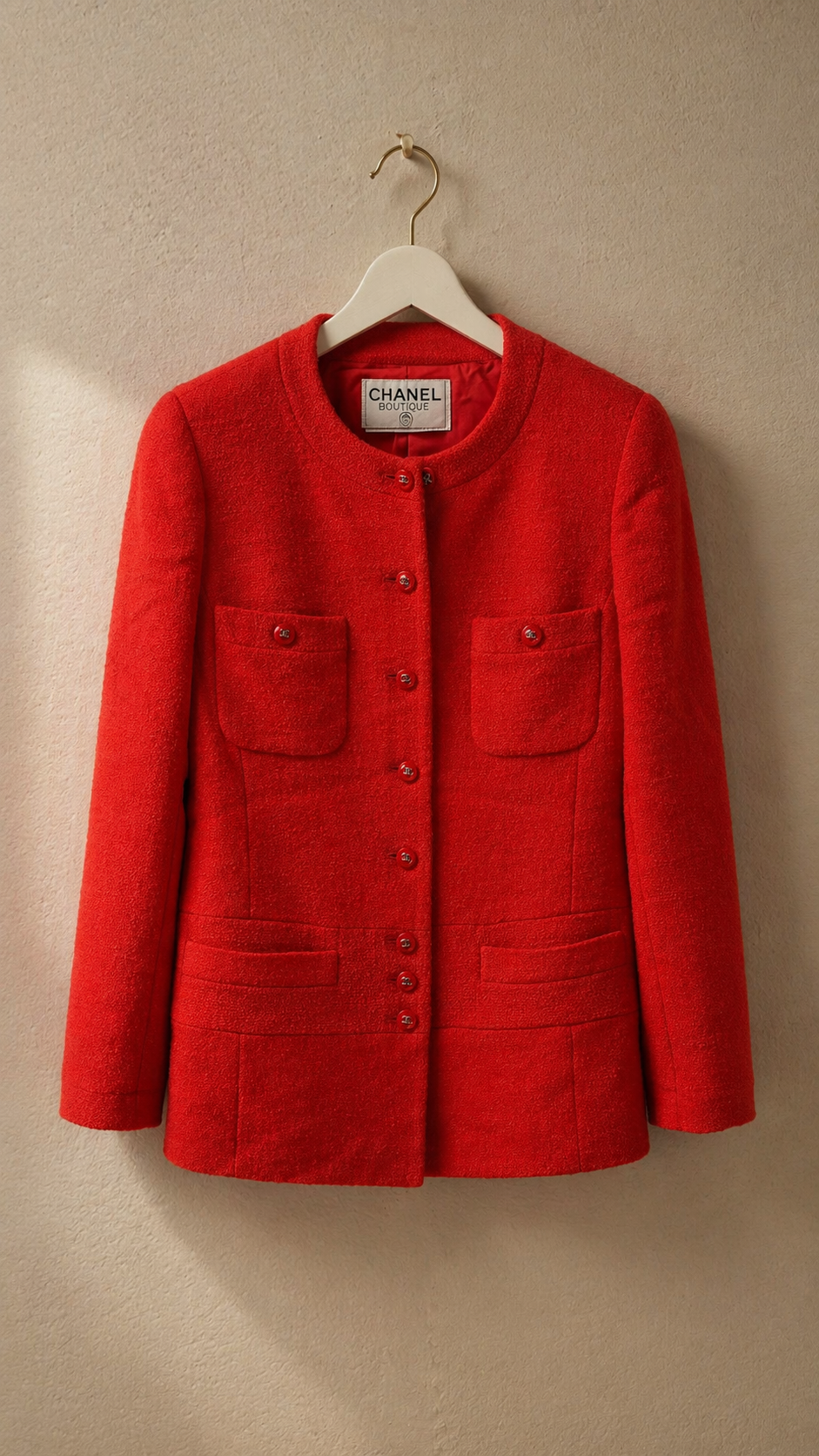 Vintage-Tweed-Jacke von Chanel aus der Frühjahr/Sommer-Kollektion 1995.