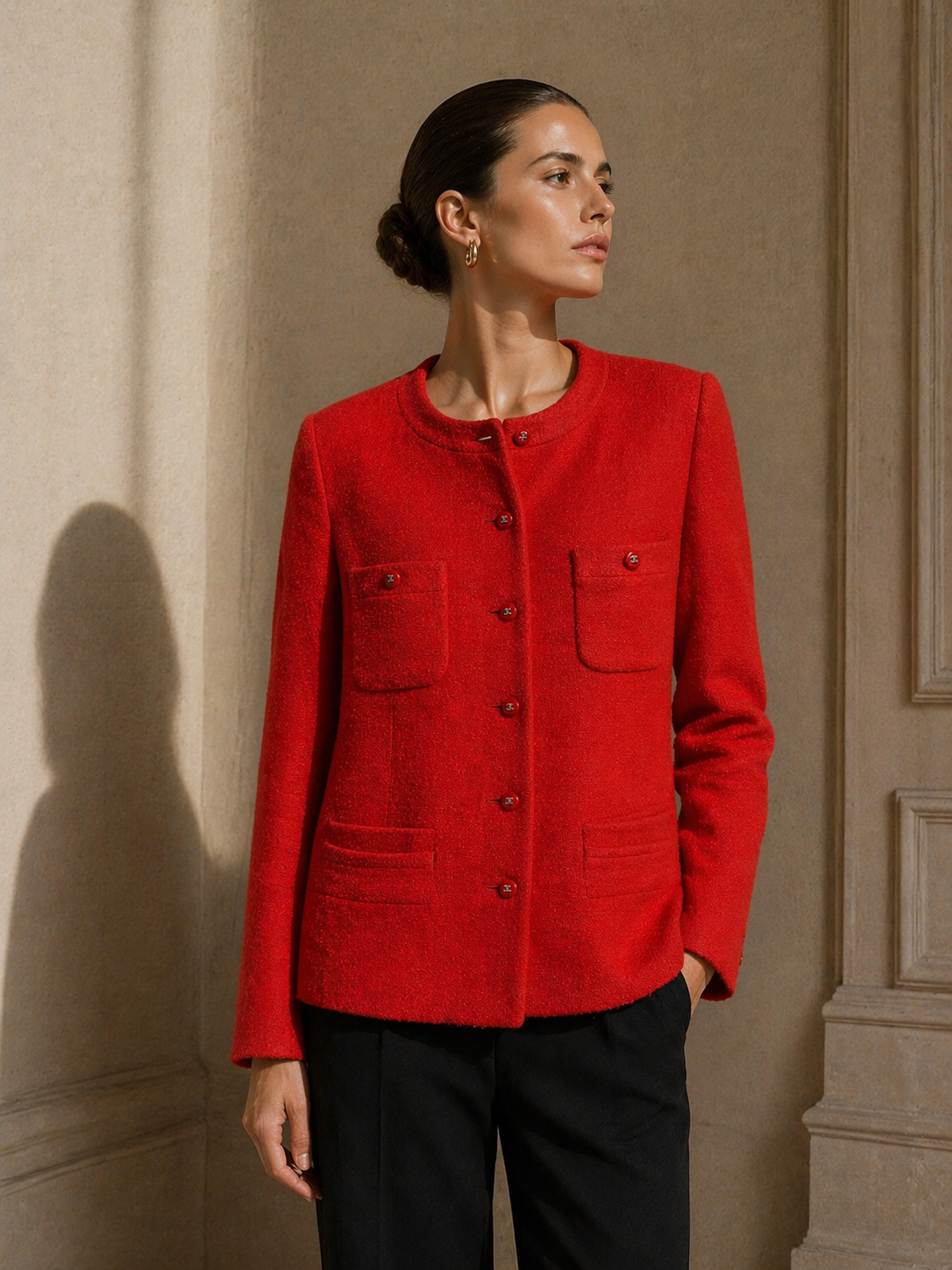 Vintage-Tweed-Jacke von Chanel aus der Frühjahr/Sommer-Kollektion 1995.