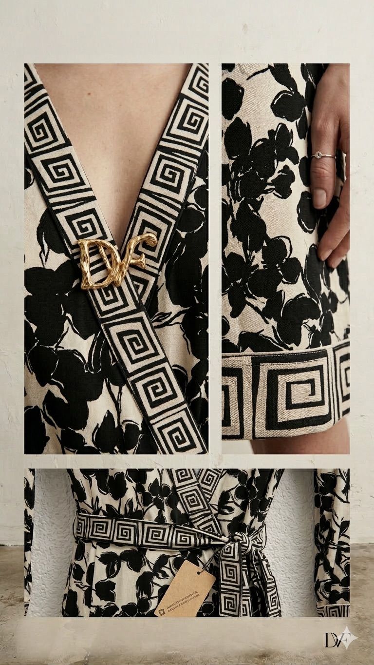 Diane von Furstenberg Wickelkleid Schwarz-Weiß